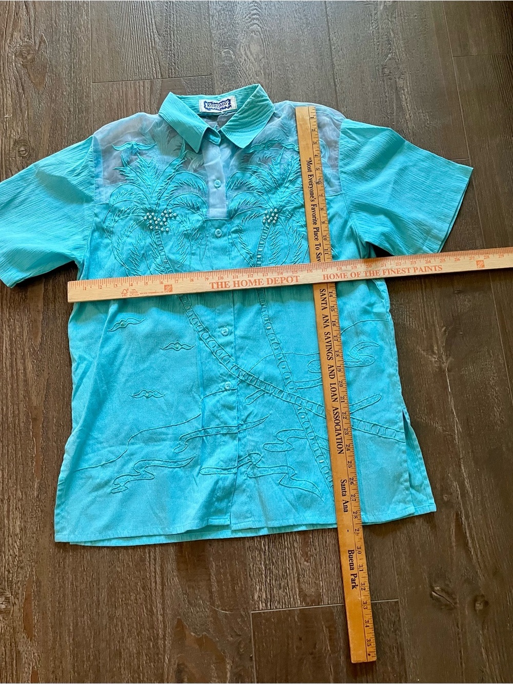 Turquoise Embroidered Two-Piece Set - Picture 5 of 10